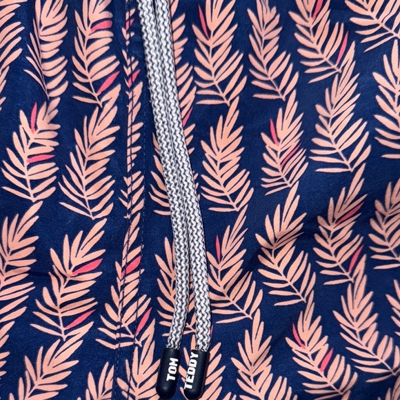 Tom & Teddy Men’s XL Lined Swim Trunks Navy Pink Polyester Beach Shorts - Picture 9 of 16